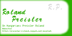 roland preisler business card